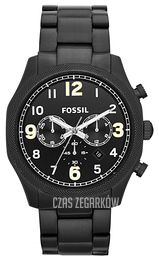 Fossil Foreman Czarny/Stal Ø45 mm FS4864