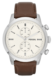 Fossil Dress Biały/Skóra Ø48 mm FS4865