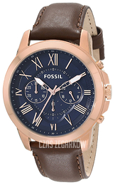 Fossil Dress Niebieski/Skóra Ø44 mm FS5068