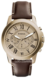 Fossil Żółte złoto/Skóra Ø44 mm FS5107
