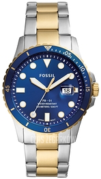 Fossil FB-01 Niebieski/Stal w odcieniu złota Ø42 mm FS5742