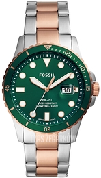 Fossil FB-01 Zielony/Stal w kolorze różowego złota Ø42 mm FS5743