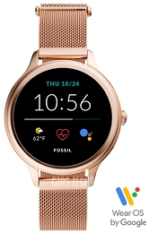 Fossil Gen 5E Ekran LCD/Stal w kolorze różowego złota Ø42 mm FTW6068