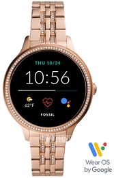 Fossil Gen 5E Ekran LCD/Stal w kolorze różowego złota Ø42 mm FTW6073