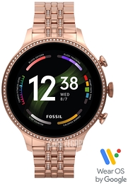 Fossil Gen 6 Wielokolorowy/Stal w kolorze różowego złota Ø42 mm FTW6077