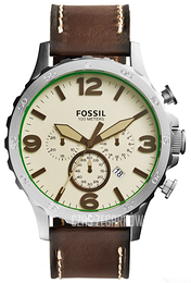 Fossil Nate Kremowy/Skóra Ø50 mm JR1496