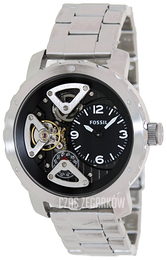 Fossil Nate Czarny/Stal Ø46 mm ME1132