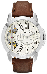 Fossil Mechanical Biały/Skóra Ø43 mm ME1144