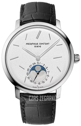 Frederique Constant Slimline Moonphase Srebrny/Skóra Ø42 mm FC-705SOC4S6