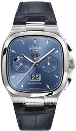 Glashütte Original Senator Niebieski/Skóra 40x40 mm 37-02-03-02-30