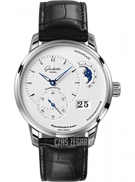 Glashütte Original Pano Panomatic Lunar Srebrny/Skóra Ø40 mm 90-02-42-32-05