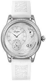 Glashütte Original Pano Panomatic Lunar Biały/Guma Ø39.4 mm 90-12-01-12-04