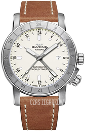 Glycine Airman Srebrny/Skóra Ø42 mm GL0067