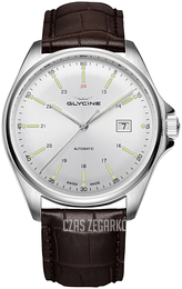 Glycine Combat Srebrny/Skóra Ø43 mm GL0110