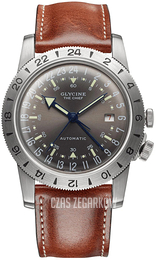 Glycine Airman Srebrny/Skóra Ø40 mm GL0183