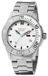 Gucci 126 XL Biały/Stal Ø44 mm YA126232
