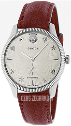 Gucci G-Timeless Srebrny/Skóra Ø40 mm YA126346
