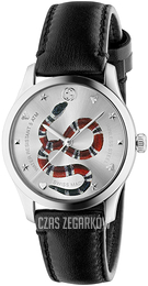 Gucci G-Timeless Srebrny/Skóra Ø38 mm YA1264137