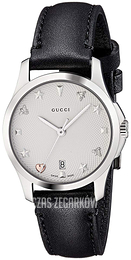 Gucci G-Timeless Srebrny/Skóra Ø27 mm YA126574