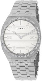 Gucci 25H Biały/Stal Ø34 mm YA163401