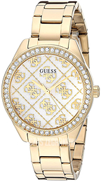 Guess Biały/Stal w odcieniu złota Ø37 mm GW0001L2