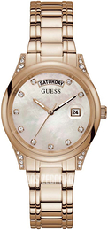 Guess Biały/Stal w kolorze różowego złota Ø35 mm GW0047L2