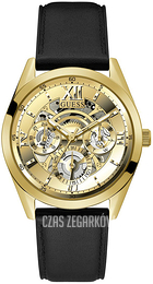 Guess Tailor Żółte złoto/Skóra Ø42 mm GW0389G2