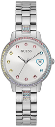 Guess Three Of Hearts Srebrny/Stal Ø34 mm GW0657L1