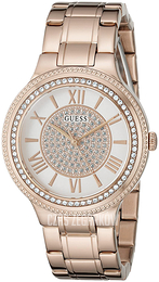 Guess Biały/Stal w kolorze różowego złota Ø36.5 mm U0637L3