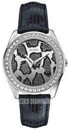 Guess Srebrny/Skóra Ø40 mm W0056L1