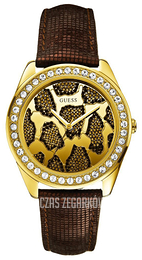 Guess Żółte złoto/Skóra Ø40 mm W0056L2