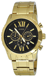 Guess Czarny/Stal w odcieniu złota Ø45 mm W0193G1