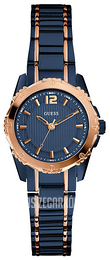 Guess Niebieski/Stal w kolorze różowego złota Ø35.5 mm W0234L4