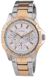 Guess Sporty Srebrny/Stal w kolorze różowego złota Ø35 mm W0235L4