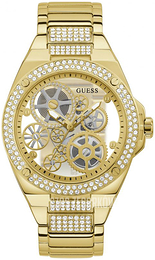 Guess Big Reveal Szkieletowa tarczy/Stal w odcieniu złota Ø45 mm W0323G2