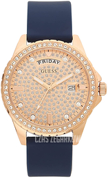 Guess Różowe złoto/Guma Ø38 mm W0358L1