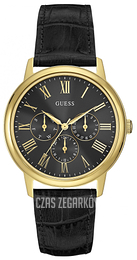 Guess Wafer Czarny/Skóra Ø42 mm W0496G5