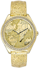 Guess Żółte złoto/Skóra Ø45 mm W0503L2