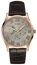 Guess Jet Srebrny/Skóra Ø42 mm W0608G1