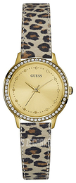 Guess Chelsea Żółte złoto/Skóra Ø38 mm W0648L8