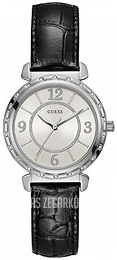 Guess South Hampton Srebrny/Skóra Ø34 mm W0833L2