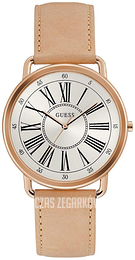 Guess Kennedy Srebrny/Skóra Ø41 mm W1068L5