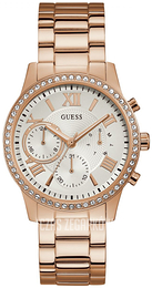 Guess Solar Srebrny/Stal w kolorze różowego złota Ø40 mm W1069L3