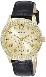 Guess Analog Żółte złoto/Skóra Ø40 mm W1159L1