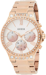 Guess Biały/Stal w kolorze różowego złota Ø40 mm W1232L2