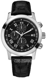 Guess Chronograph Czarny/Skóra Ø44 mm W13087G1