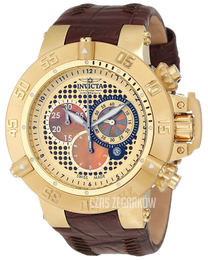 Invicta Subaqua Żółte złoto/Skóra Ø50 mm 10202