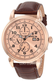 Invicta Vintage Różowe złoto/Skóra Ø45 mm 12216