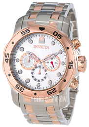 Invicta Pro Diver Srebrny/Stal w kolorze różowego złota Ø48 mm 13672