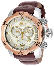 Invicta Venom Srebrny/Skóra Ø51 mm 13775